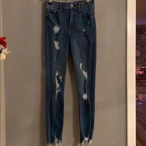 Express jeans hyper stretch distressed